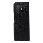 For Huawei Mate X3 5G Folding Phone Case Crocodile Texture Genuine Cowhide Leather Coated PC Cover
