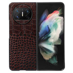 For Huawei Mate X3 5G Folding Phone Case Crocodile Texture Genuine Cowhide Leather Coated PC Cover