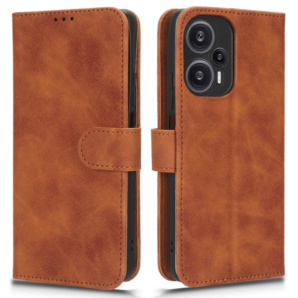 For Xiaomi Redmi Note 12 Turbo / Poco F5 5G PU Leather Flip Phone Case with Wallet Skin-touch Stand Cover