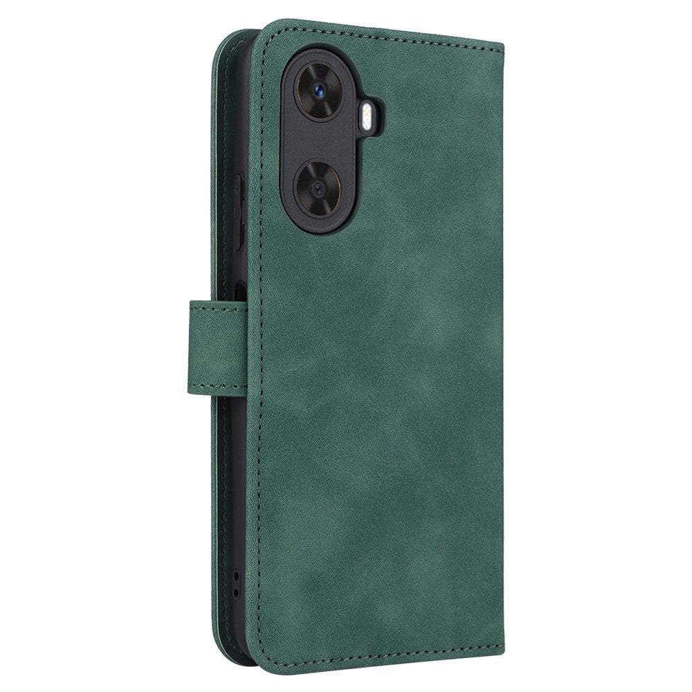 For Huawei Enjoy 60 PU Leather Skin-touch Phone Case Wallet Book Stand Flip Cover