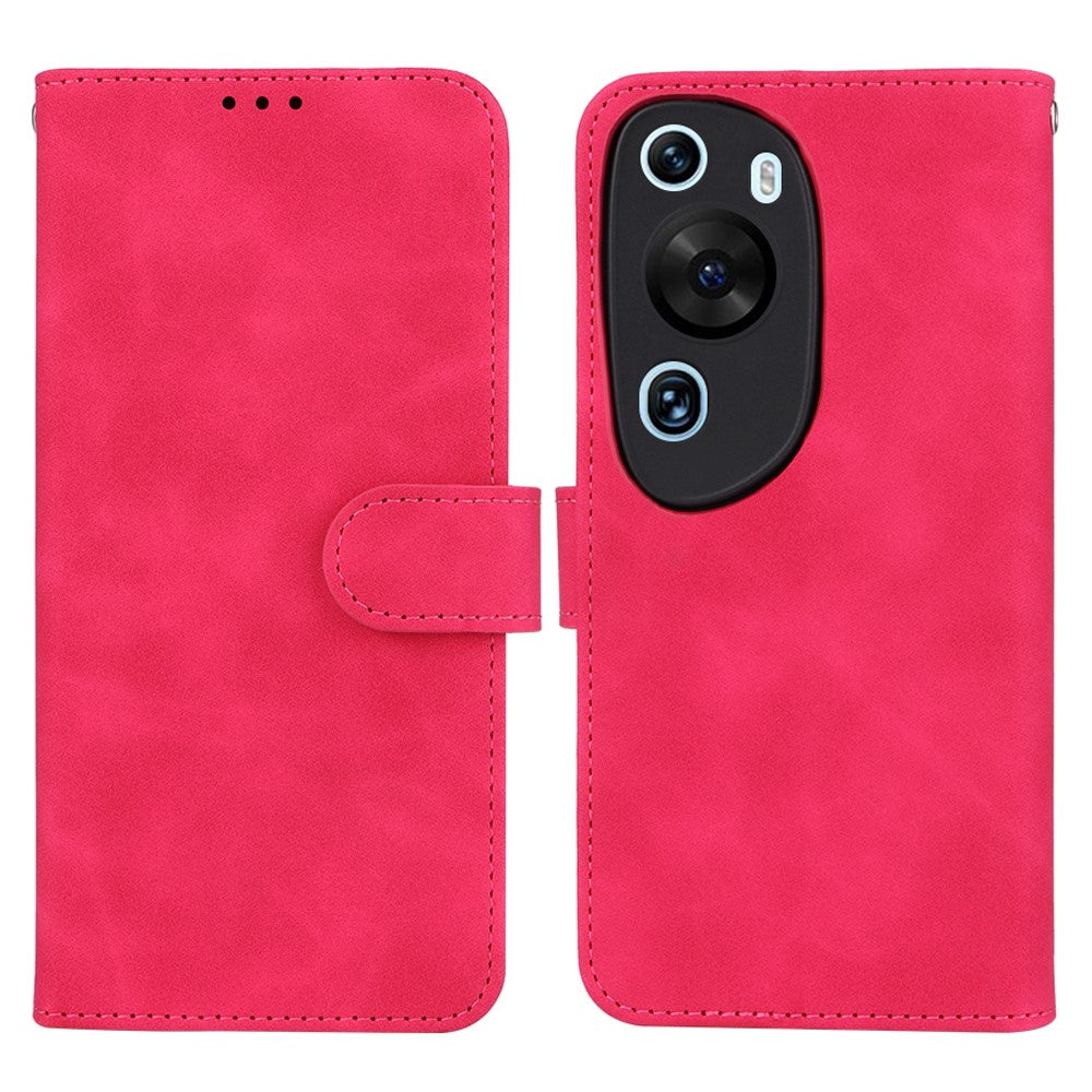 For Huawei P60 Art PU Leather Folio Flip Cover Wallet Stand Skin-Touch Phone Case