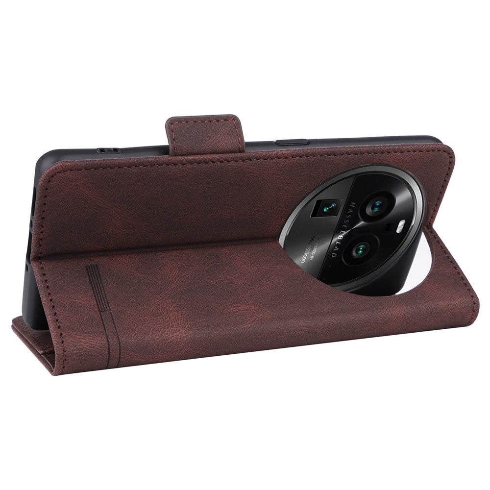 For Oppo Find X6 Pro PU Leather Wallet Phone Case Hardware Decor Folding Stand Cover