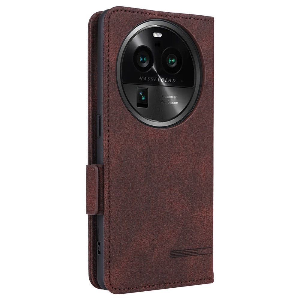 For Oppo Find X6 Pro PU Leather Wallet Phone Case Hardware Decor Folding Stand Cover