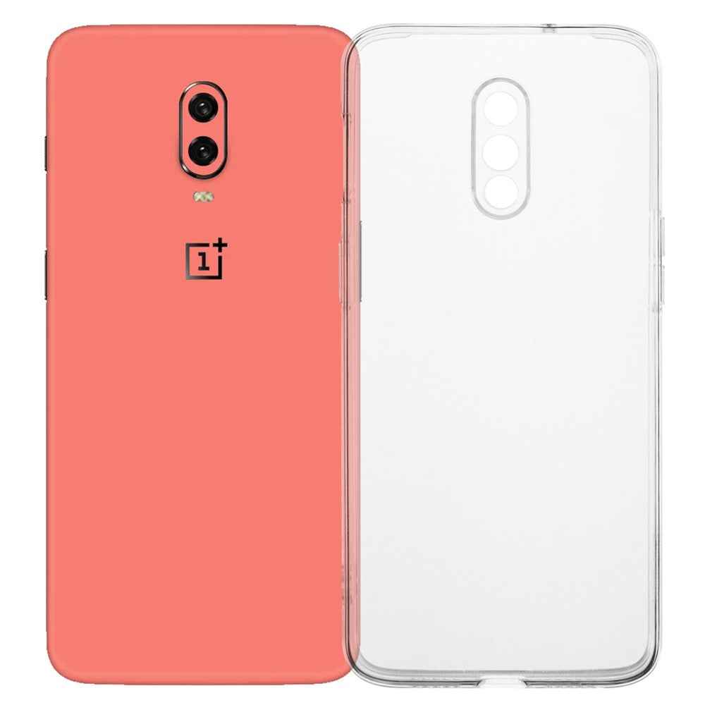 Mjukt TPU-mobilskal till OnePlus 6T Transparent ultratunt fallsäkert bakstycke