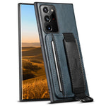 SUTENI H13 För Samsung Galaxy Note20 Ultra / Note20 Ultra 5G Korthållarskal Läderbelagt PC+TPU mobilskal med Stöd och Handrem