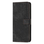 Til iPhone 13 Pro Læder Stand Wallet Telefoncover Hudvenlige Linjer Præget Telefoncover