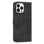Til iPhone 13 Pro Læder Stand Wallet Telefoncover Hudvenlige Linjer Præget Telefoncover