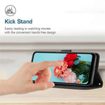 Til iPhone 13 Pro Læder Stand Wallet Telefoncover Hudvenlige Linjer Præget Telefoncover