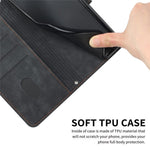 Til iPhone 13 Pro Læder Stand Wallet Telefoncover Hudvenlige Linjer Præget Telefoncover