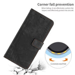 Til iPhone 13 Pro Læder Stand Wallet Telefoncover Hudvenlige Linjer Præget Telefoncover