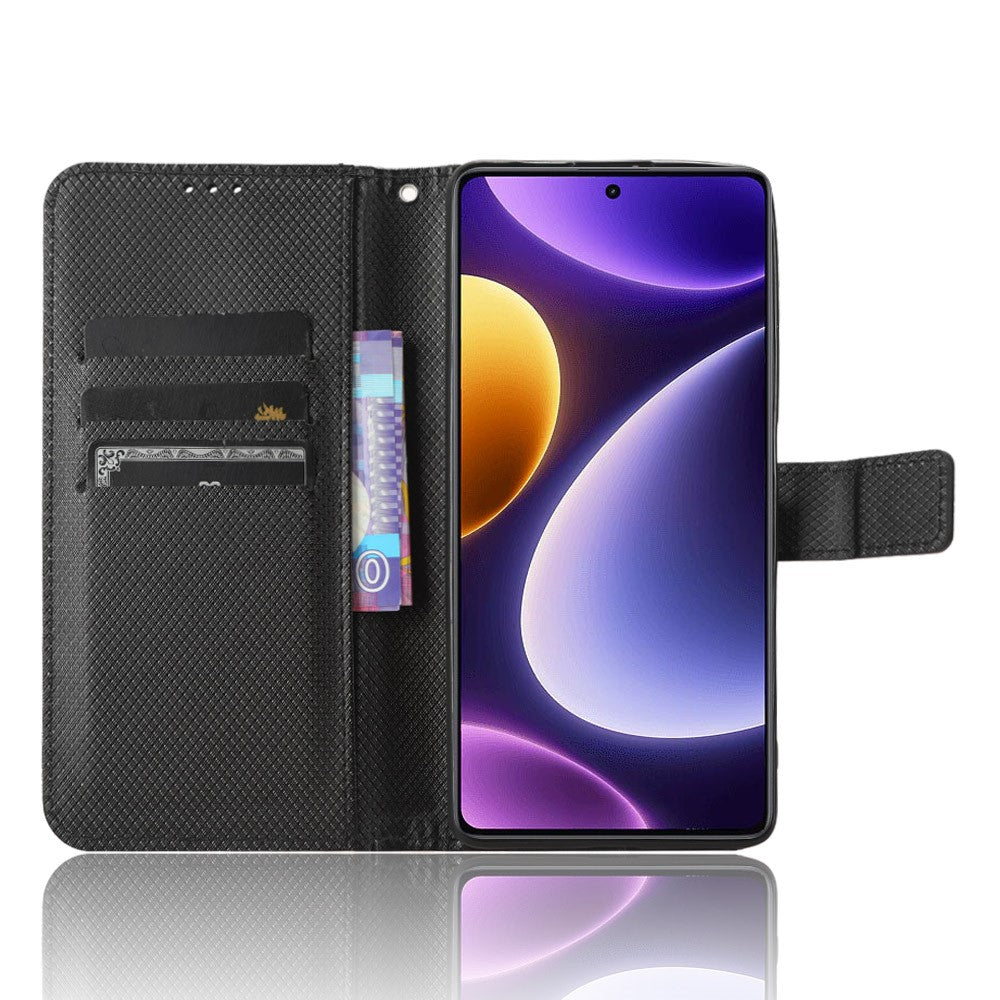 For Xiaomi Redmi Note 12 Turbo 5G / Poco F5 5G Cell Phone Case Stand Wallet Leather Diamond Texture Cover