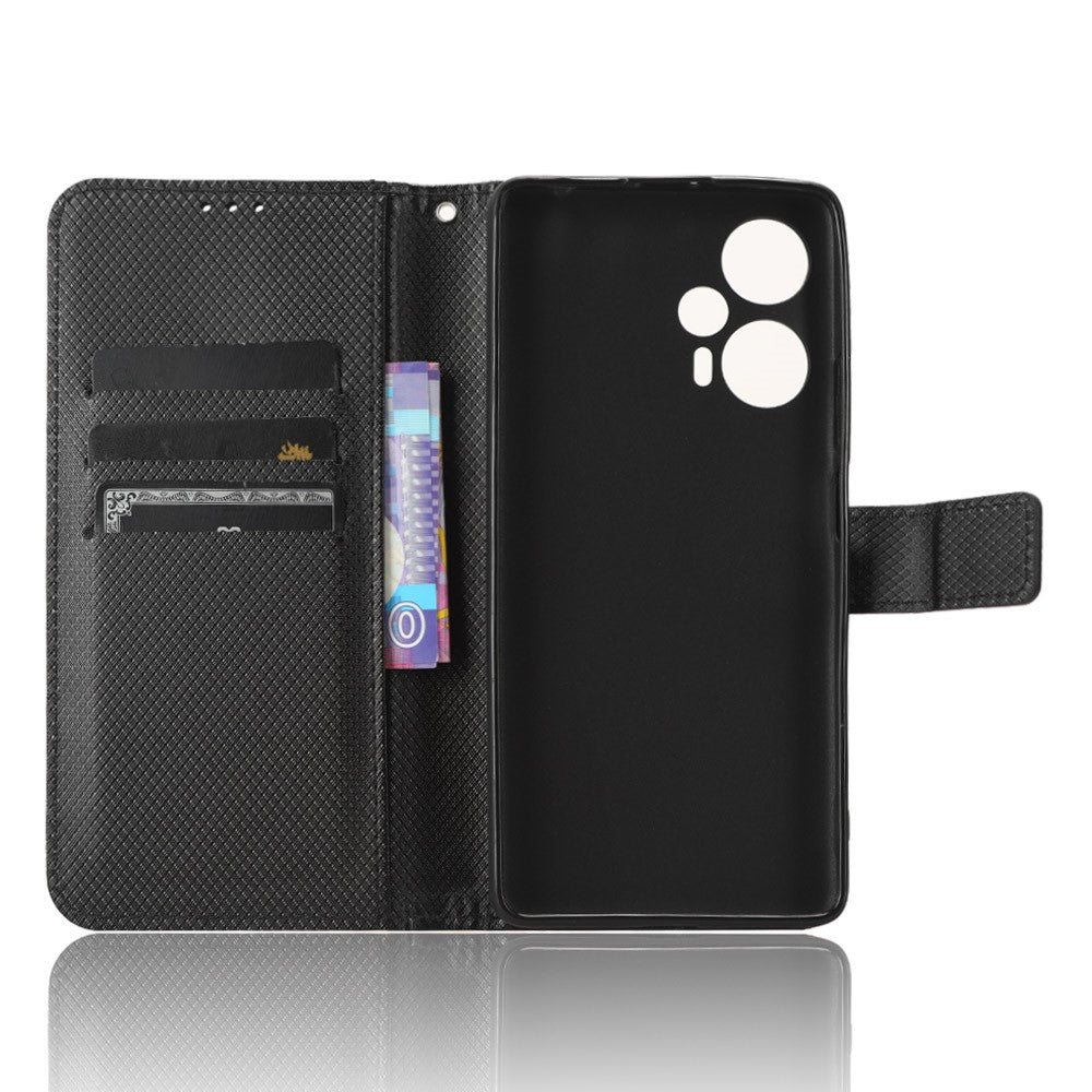 For Xiaomi Redmi Note 12 Turbo 5G / Poco F5 5G Cell Phone Case Stand Wallet Leather Diamond Texture Cover