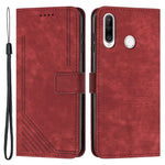 Huawei P30 Lite New Edition / P30 Lite / nova 4e / Honor 20 Lite stativ med tryck, mobilskal i läder, plånbok med skin-touch-funktion.