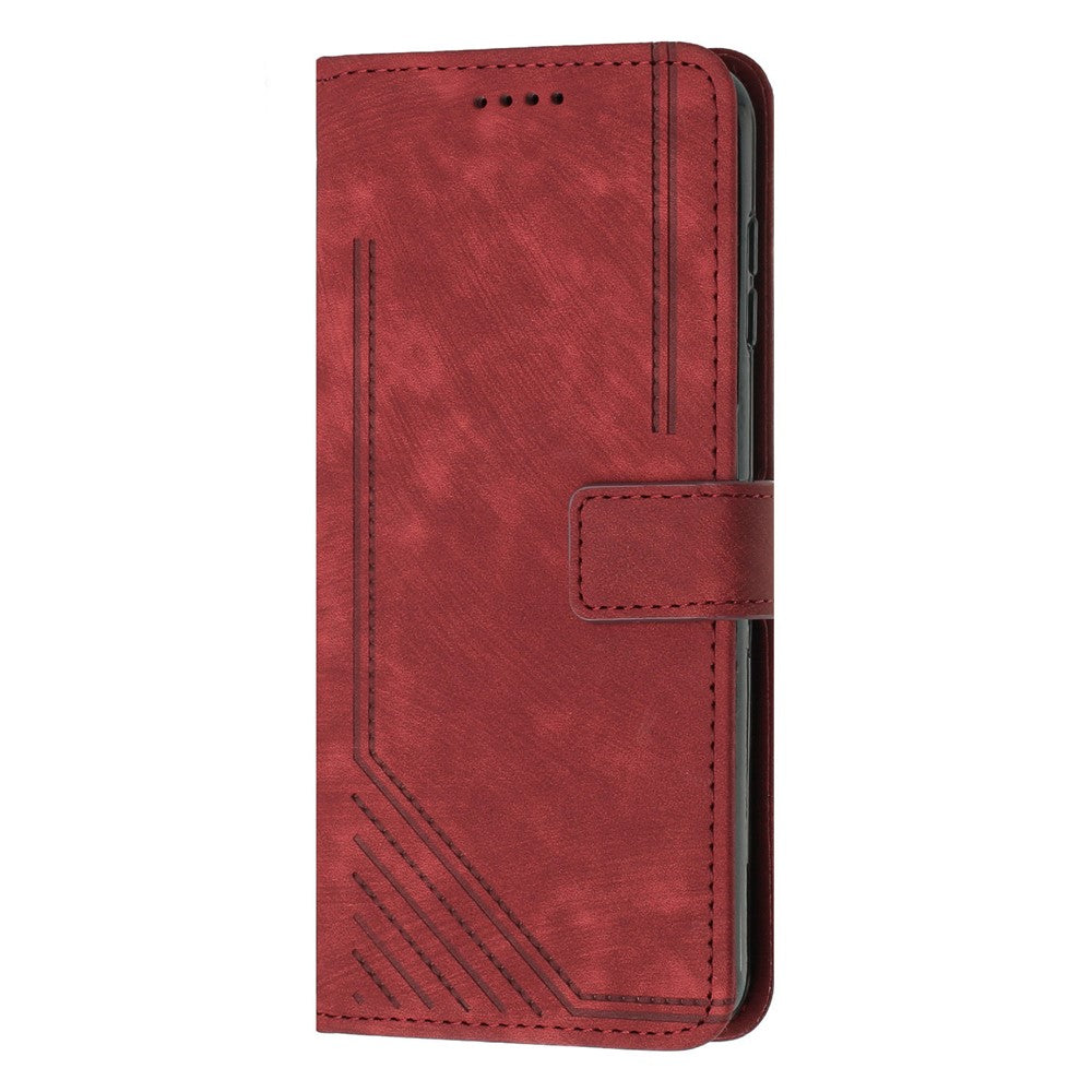 Huawei P30 Lite New Edition / P30 Lite / nova 4e / Honor 20 Lite stativ med tryck, mobilskal i läder, plånbok med skin-touch-funktion.