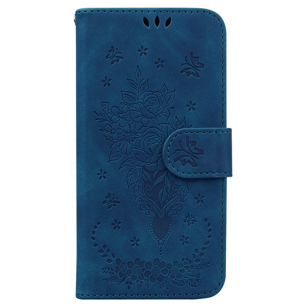 For Xiaomi 13 Lite / Civi 2 5G PU Leather Wallet Phone Case Imprinted Rose Butterfly Stand Cover