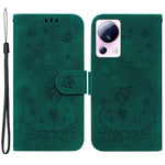 For Xiaomi 13 Lite / Civi 2 5G PU Leather Wallet Phone Case Imprinted Rose Butterfly Stand Cover