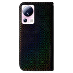 For Xiaomi 13 Lite / Civi 2 5G PU Leather Wallet Phone Case Dazzling Flower Pattern Flip Stand Shockproof Shell