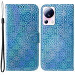 For Xiaomi 13 Lite / Civi 2 5G PU Leather Wallet Phone Case Dazzling Flower Pattern Flip Stand Shockproof Shell