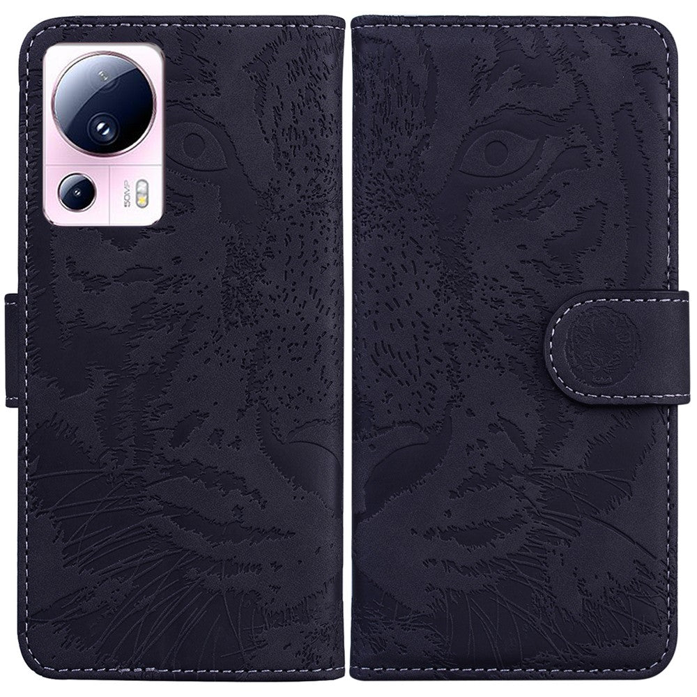 Plånboksfodral för Xiaomi 13 Lite / Civi 2 5G PU-läder med tigertryck, stötsäkert mobilfodral