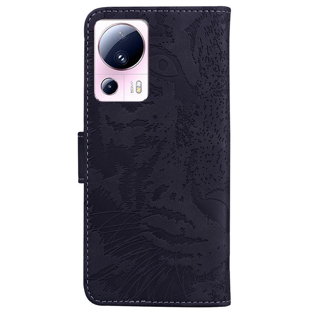 Plånboksfodral för Xiaomi 13 Lite / Civi 2 5G PU-läder med tigertryck, stötsäkert mobilfodral