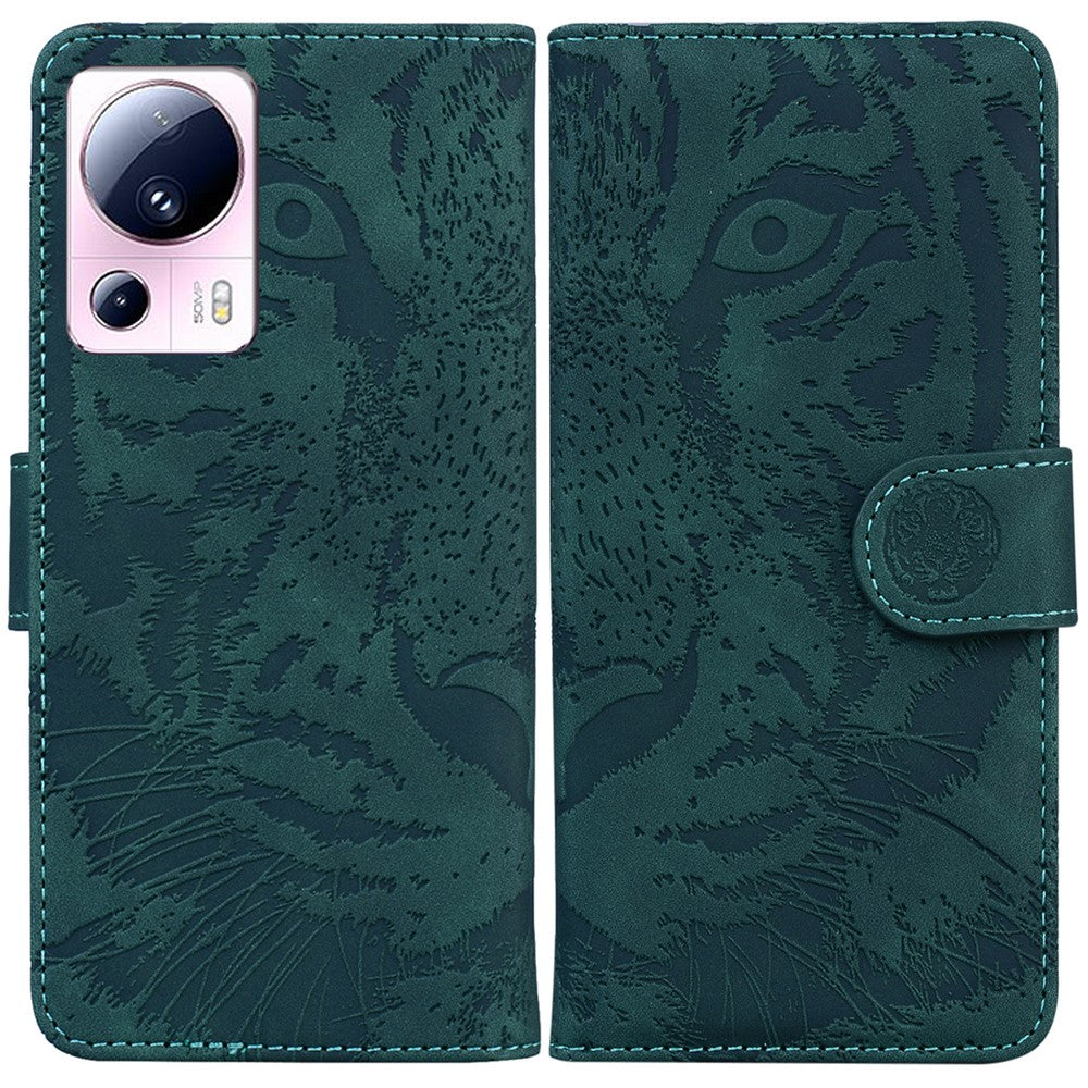 Plånboksfodral för Xiaomi 13 Lite / Civi 2 5G PU-läder med tigertryck, stötsäkert mobilfodral
