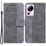 Xiaomi 13 Lite / Civi 2 5G plånboksfodral i läder med geometriskt mönster, stativ och prägel