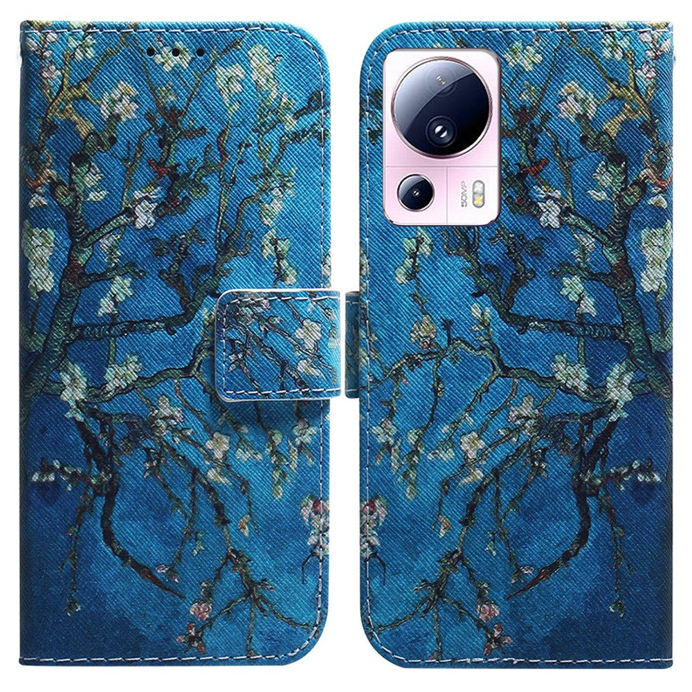 Xiaomi 13 Lite / Civi 2 5G PU-läderfodral Plånboksfodral med mönstertryck mobilskal