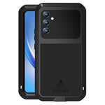 LOVE MEI For Samsung Galaxy A34 5G Silicone + Metal Anti-drop Rugged Phone Case with Built-in Tempered Screen Protector