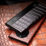 QIALINO Fallsäkert Mobilskal till Huawei Mate 50 RS Porsche Design 4G i Äkta Koläder PC-fodral