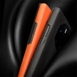 QIALINO mobilskal till Huawei Mate 50 RS Porsche Design 4G Kohud Läder PC-fodral Fallskydd Stötsäkert Skal