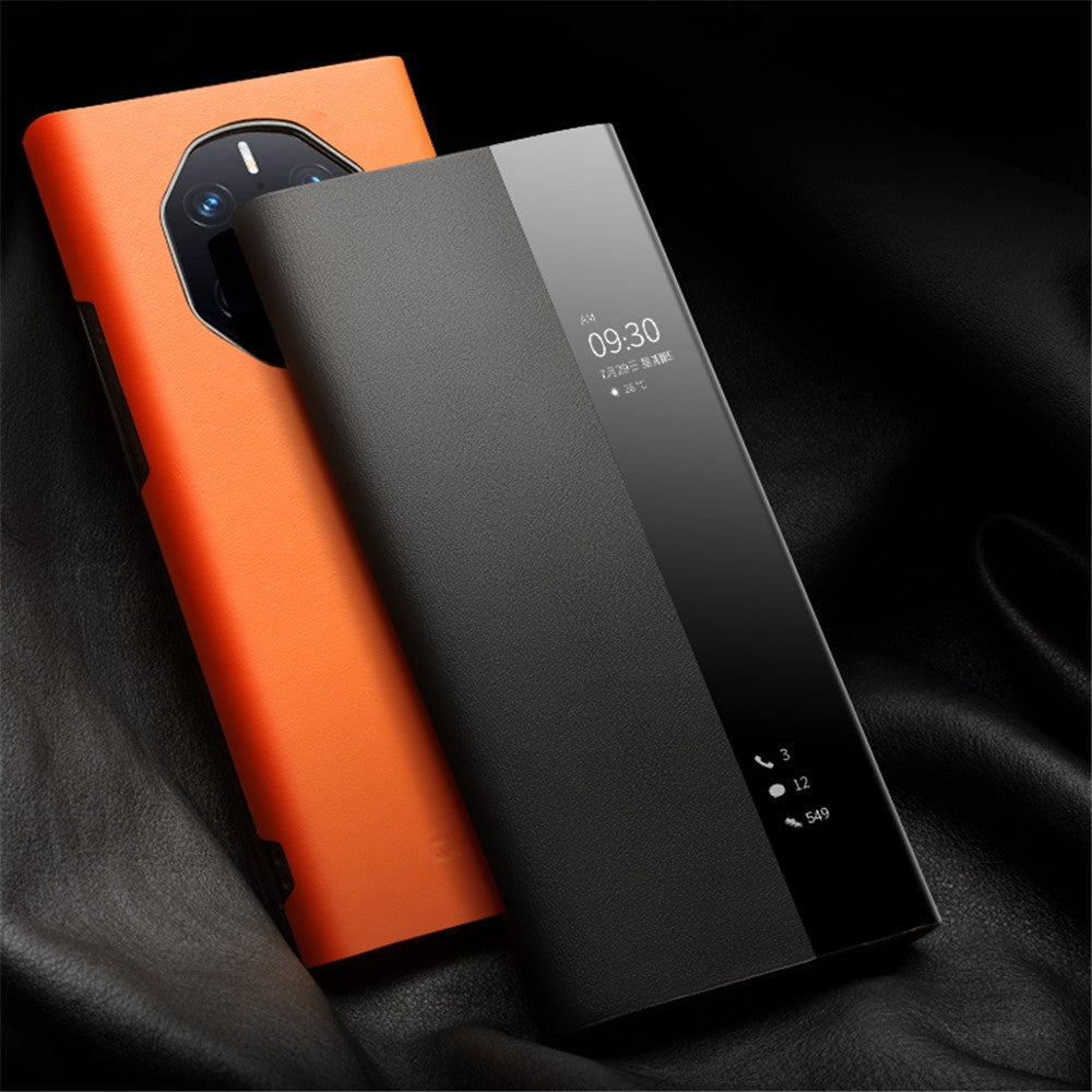 QIALINO mobilskal till Huawei Mate 50 RS Porsche Design 4G Kohud Läder PC-fodral Fallskydd Stötsäkert Skal