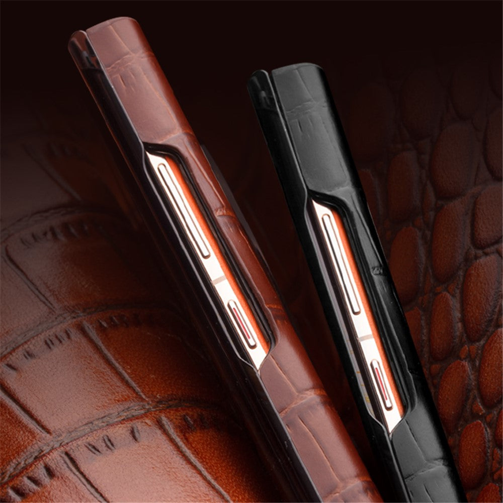 QIALINO til Huawei Mate 50 4G / 50E 4G, cover i ægte okselæder og PC, faldsikkert mobilcover