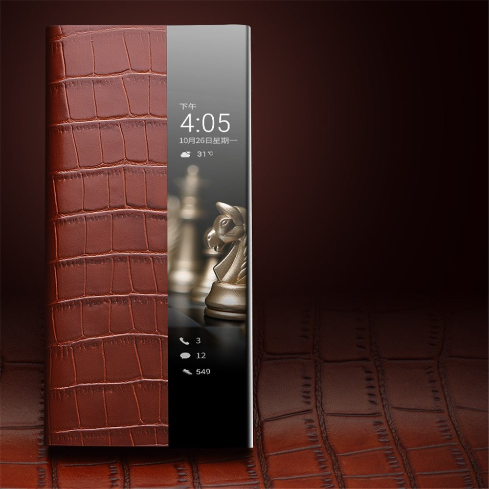 QIALINO til Huawei Mate 50 4G / 50E 4G, cover i ægte okselæder og PC, faldsikkert mobilcover