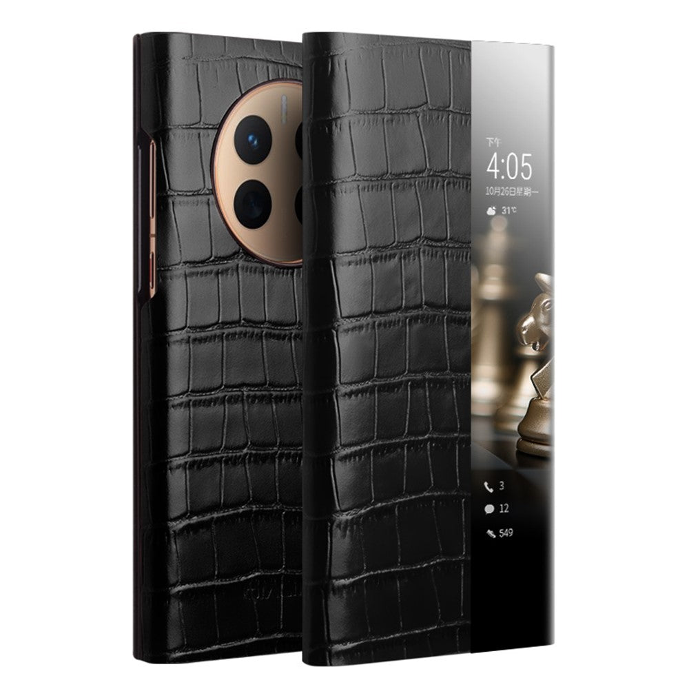 QIALINO til Huawei Mate 50 4G / 50E 4G, cover i ægte okselæder og PC, faldsikkert mobilcover