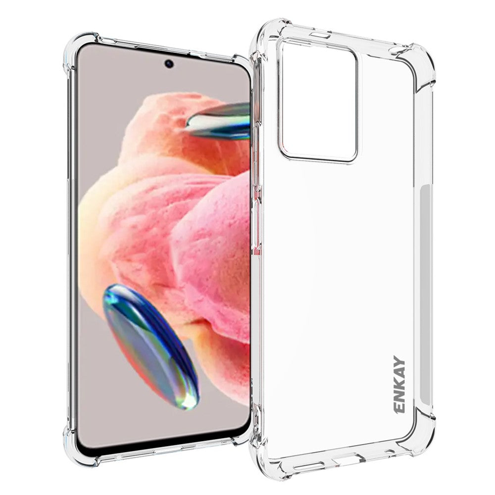 ENKAY HAT PRINCE For Xiaomi Redmi Note 12 4G Thickened Corner Phone Case Anti-Slip TPU Clear Phone Cover