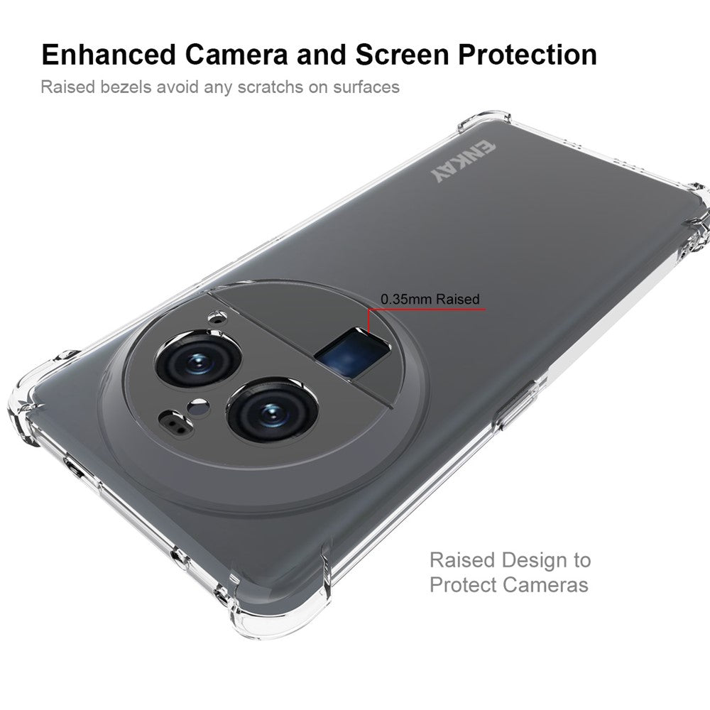 ENKAY HAT PRINCE För Oppo Find X6 Pro Stoppsäkert TPU-mobilskal Halkfritt Randigt Genomskinligt mobilskal