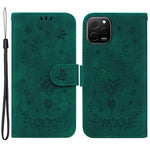 For Huawei nova Y61 4G / Enjoy 50z 4G Wallet Phone Stand Case Imprinted Rose Butterfly Leather Phone Shell Cover
