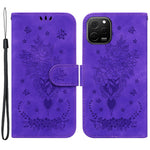 Huawei Nova Y61 4G / Enjoy 50z 4G Plånboksfodral i läder med tryckt rosa fjäril