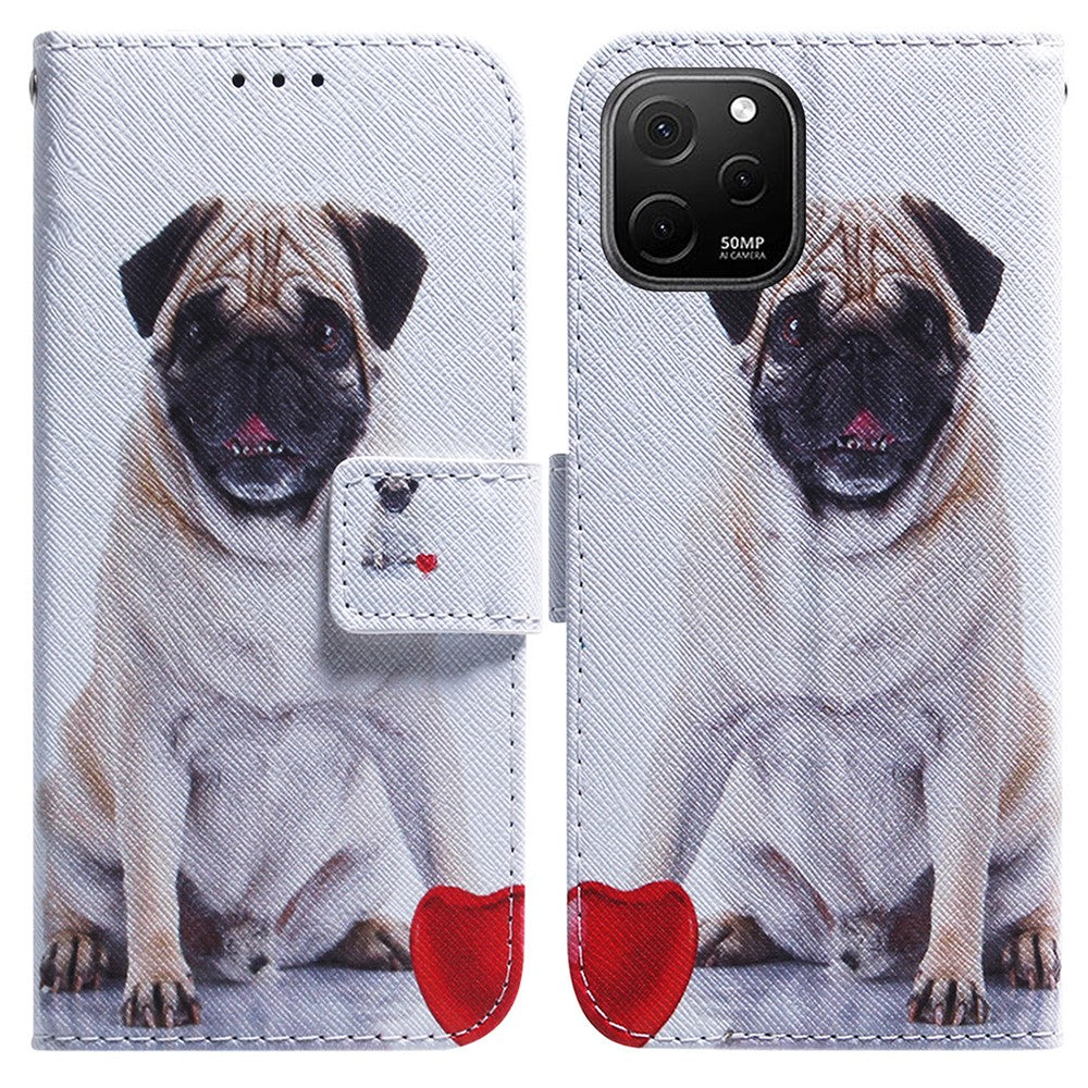 Anti-Drop Cover for Huawei nova Y61 4G / Enjoy 50z 4G PU Leather Pattern Printing Phone Case Wallet Stand Shell
