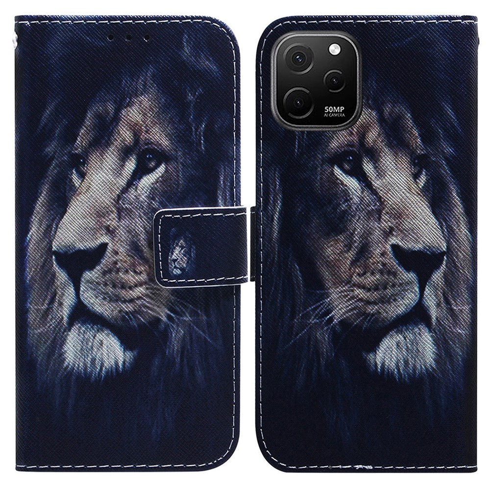 Anti-Drop Cover for Huawei nova Y61 4G / Enjoy 50z 4G PU Leather Pattern Printing Phone Case Wallet Stand Shell