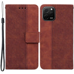 Phone Leather Shell for Huawei nova Y61 4G / Enjoy 50z 4G Wallet Case Geometry Pattern Imprinted Stand Cover