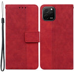 Phone Leather Shell for Huawei nova Y61 4G / Enjoy 50z 4G Wallet Case Geometry Pattern Imprinted Stand Cover