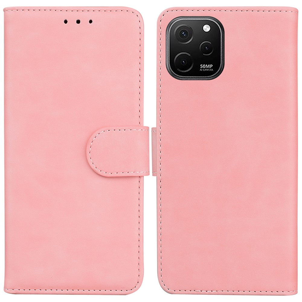 PU Leather Shell for Huawei nova Y61 4G / Enjoy 50z 4G Solid Color Phone Case Wallet Stand Cell Phone Cover