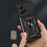 Xiaomi Redmi Note 12 4G Stativ mobilskal Skjutbart Linsskydd PC+TPU Skal