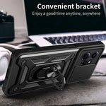 For Xiaomi Redmi Note 12 4G Kickstand Phone Case Slide Lens Protection PC+TPU Cover