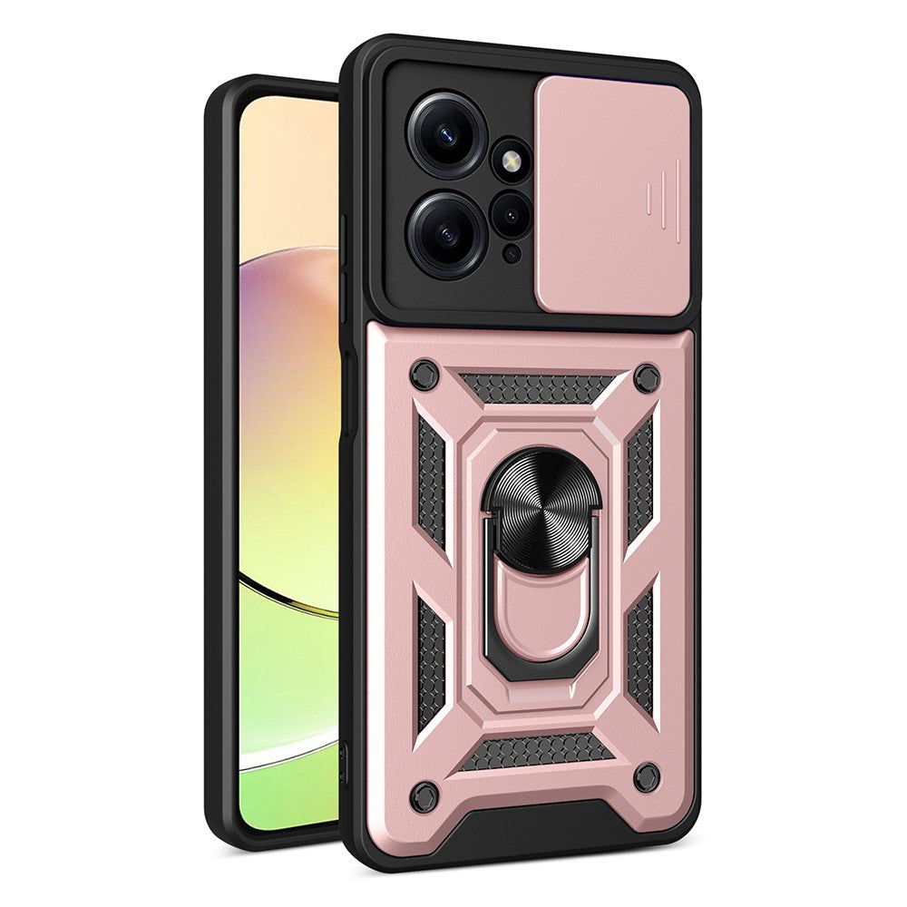 Xiaomi Redmi Note 12 4G Stativ mobilskal Skjutbart Linsskydd PC+TPU Skal