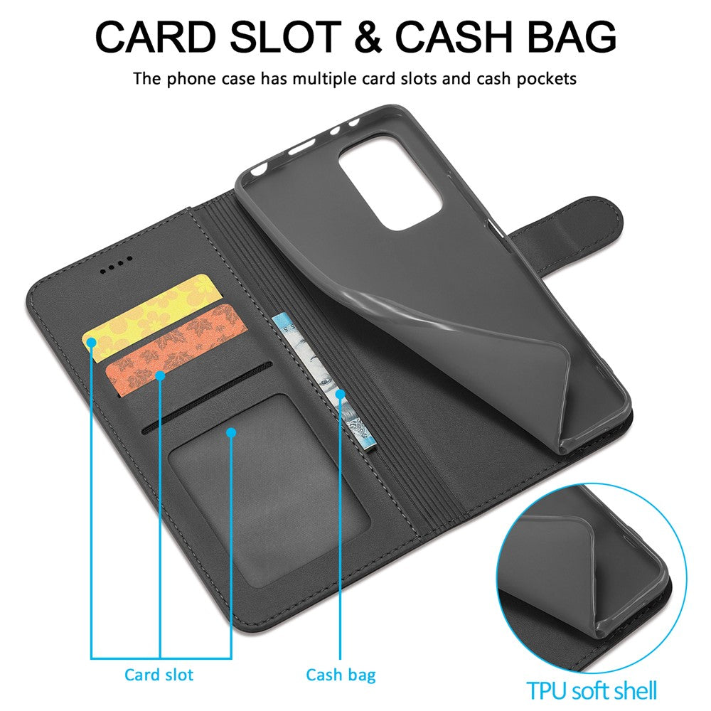 LC.IMEEKE For Xiaomi Redmi Note 12 Pro 4G / Note 11 Pro 4G (MediaTek) / Note 11 Pro 5G (Qualcomm) Leather Phone Cover Calf Texture Stand Wallet Case