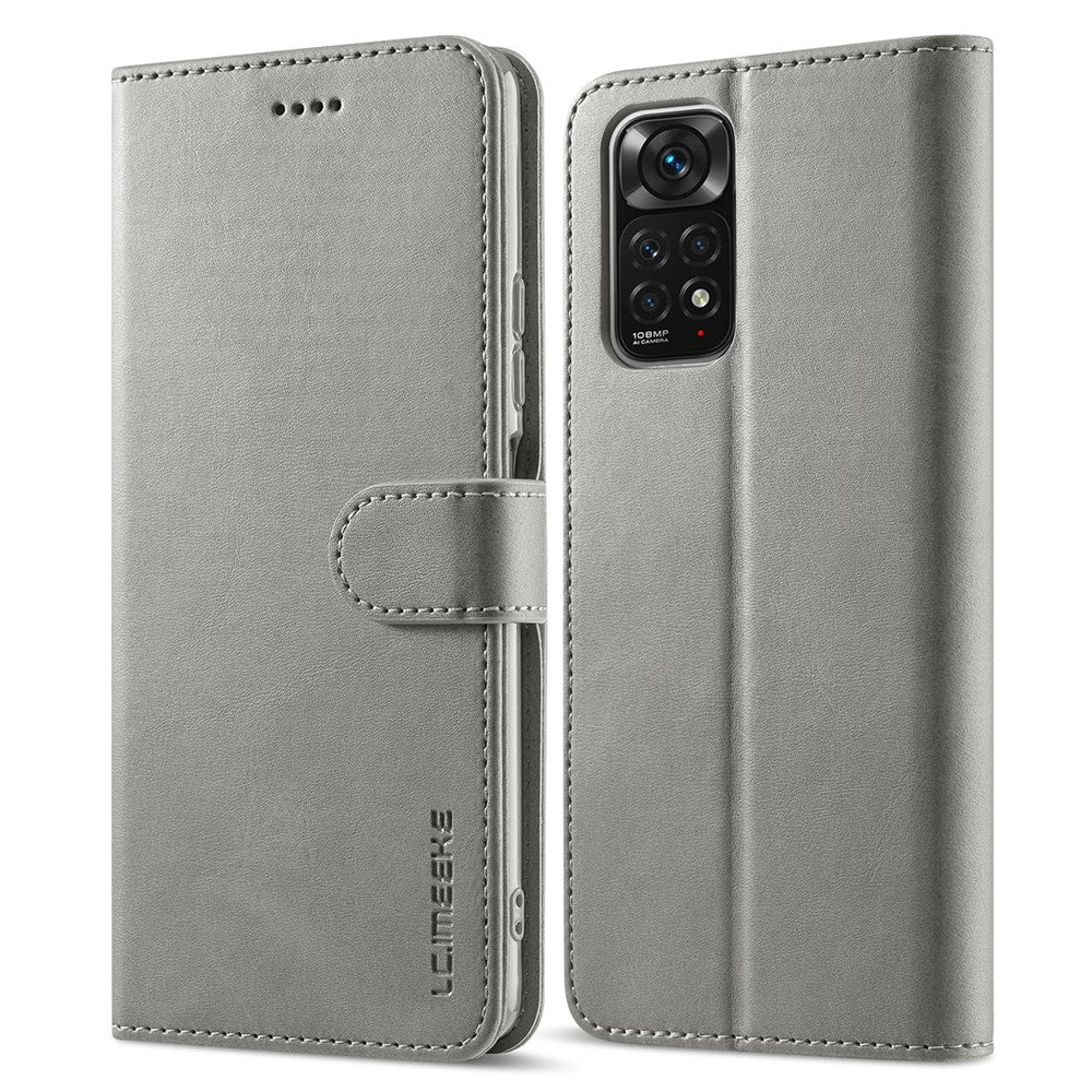LC.IMEEKE For Xiaomi Redmi Note 12 Pro 4G / Note 11 Pro 4G (MediaTek) / Note 11 Pro 5G (Qualcomm) Leather Phone Cover Calf Texture Stand Wallet Case