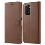 LC.IMEEKE For Xiaomi Redmi Note 12 Pro 4G / Note 11 Pro 4G (MediaTek) / Note 11 Pro 5G (Qualcomm) Leather Phone Cover Calf Texture Stand Wallet Case