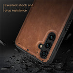 Samsung Galaxy A24 4G (162,1 x 77,6 x 8,3 mm) Vintage-mobilcover i PU-læder + ridsefast TPU-bagcover